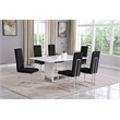 Best Quality Furniture White Marble Dining Set with Black Velvet Chairs