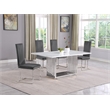 Best Quality Furniture White Marble Dining Set with Dark Gray Velvet Chairs