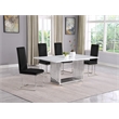 Best Quality Furniture White Marble Dining Set with Black Velvet Chairs