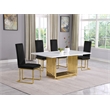 Best Quality Furniture White Marble Dining Set with Black Velvet Chairs