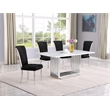 Best Quality Furniture White Marble Dining Set with Black Velvet Chairs