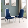Best Quality Furniture 9-Piece Marble & Velvet Dining Set in White/Navy Blue