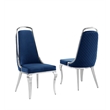 Best Quality Furniture 9-Piece Marble & Velvet Dining Set in White/Navy Blue