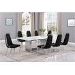 Best Quality Furniture 9-Piece Marble & Velvet Dining Set in White and Black