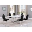 Best Quality Furniture 7-Piece Velvet & Marble Dining Set in Black/White