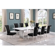 Best Quality Furniture 9-Piece Velvet & Marble Dining Set in Black/White