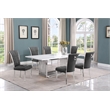 Best Quality Furniture 7-Piece Marble & Velvet Dining Set in White/Dark Gray