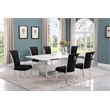 Best Quality Furniture 7-Piece Marble & Velvet Dining Set in White/Black