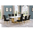 Best Quality Furniture 9-Piece Velvet & Marble Dining Set in Gold/Black/White