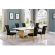 Best Quality Furniture 7-Piece Marble & Velvet Dining Set in White and Black