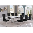 Best Quality Furniture 9-Piece Steel & Marble Dining Set in Silver/White/Black