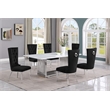 Best Quality Furniture 7-Piece Marble & Velvet Dining Set in White and Black