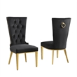 Best Quality Furniture 9-Piece Velvet & Marble Dining Set in Black/Gold/White