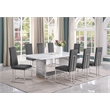 Best Quality Furniture 9-Piece Marble & Velvet Dining Set in White and Gray
