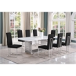 Best Quality Furniture 9-Piece Steel & Marble Dining Set in Silver/Black/White