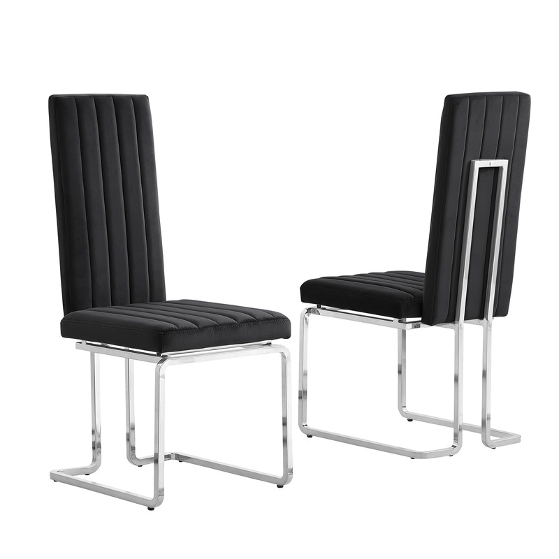 Best Quality Furniture 9-Piece Steel & Marble Dining Set in Silver/Black/White
