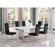 Best Quality Furniture 7-Piece Velvet & Marble Dining Set in Black and White
