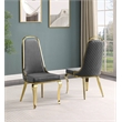 Best Quality Furniture White Marble Dining Set with Dark Gray Velvet Chairs
