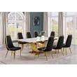 Best Quality Furniture White Marble Dining Set with Black Velvet Chairs