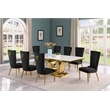 Best Quality Furniture White Marble Dining Set with Black Velvet Chairs