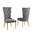 Best Quality Furniture White Marble Dining Set with Dark Gray Velvet Chairs