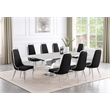 Best Quality Furniture White Marble Dining Set with Black Velvet Chairs