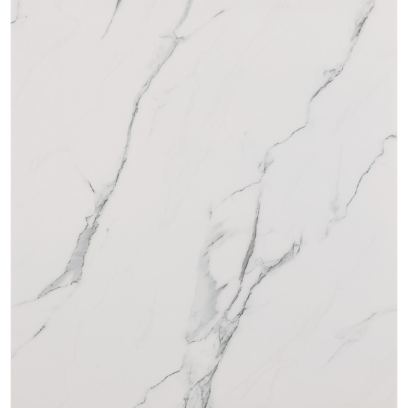 Best Quality Furniture White Marble Dining Set with Black Velvet Chairs