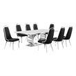 Best Quality Furniture White Marble Dining Set with Black Velvet Chairs