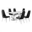 Best Quality Furniture White Marble Dining Set with Black Velvet Chairs