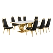 Best Quality Furniture White Marble Dining Set with Black Velvet Chairs