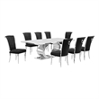Best Quality Furniture White Marble Dining Set with Black Velvet Chairs