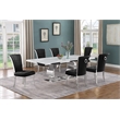 Best Quality Furniture White Marble Dining Set with Black Velvet Chairs