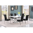 Best Quality Furniture White Marble Dining Set with Black Velvet Chairs