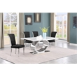 Best Quality Furniture White Marble Dining Set with Black Velvet Chairs