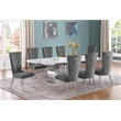 Best Quality Furniture White Marble Dining Set with Dark Gray Velvet Chairs
