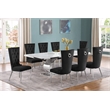 Best Quality Furniture White Marble Dining Set with Black Velvet Chairs
