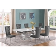 Best Quality Furniture White Marble Dining Set with Dark Gray Velvet Chairs