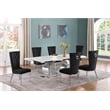 Best Quality Furniture White Marble Dining Set with Black Velvet Chairs