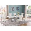 Best Quality Furniture White Marble Dining Set with Cream Velvet Chairs
