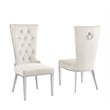 Best Quality Furniture White Marble Dining Set with Cream Velvet Chairs