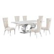 Best Quality Furniture White Marble Dining Set with Cream Velvet Chairs