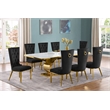 Best Quality Furniture White Marble Dining Set with Black Velvet Chairs