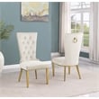 Best Quality Furniture White Marble Dining Set with Cream Velvet Chairs