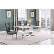 Best Quality Furniture White Marble Dining Set with Dark Gray Velvet Chairs