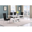 Best Quality Furniture White Marble Dining Set with Black Velvet Chairs