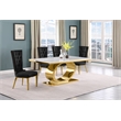 Best Quality Furniture White Marble Dining Set with Black Velvet Chairs