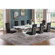 Best Quality Furniture White Marble Dining Set with Black Velvet Chairs