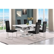 Best Quality Furniture White Marble Dining Set with Black Velvet Chairs