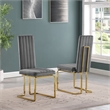 Best Quality Furniture White Marble Dining Set with Dark Gray Velvet Chairs