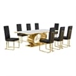 Best Quality Furniture White Marble Dining Set with Black Velvet Chairs